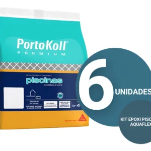 Rejunte Piscinas Portokoll Acqua Flex 4kg Grafite Kit 6un